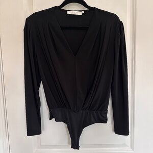 ASTR Black Long Sleeve Bodysuit